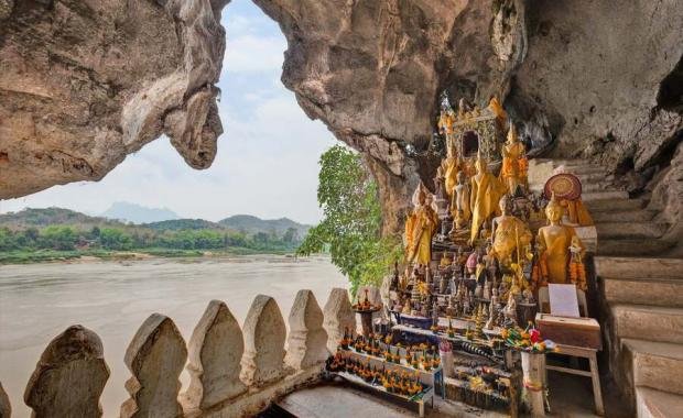 Gilded Thrones Beneath Celestial Arches | Sacred Seats of Power in Lao Myth